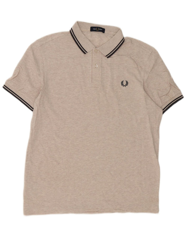 Camisa polo masculina Fred Perry grande algodão bege