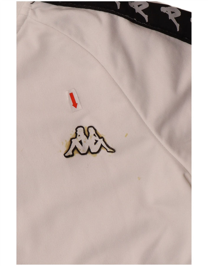 KAPPA Girls Graphic Tracksuit Top Jacket 11-12 Anos Pequeno Branco