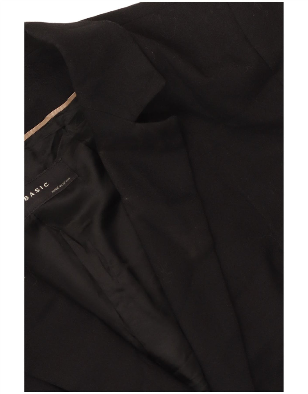 Jaqueta blazer feminina Zara com 1 botão EU 38 poliéster preto pequeno