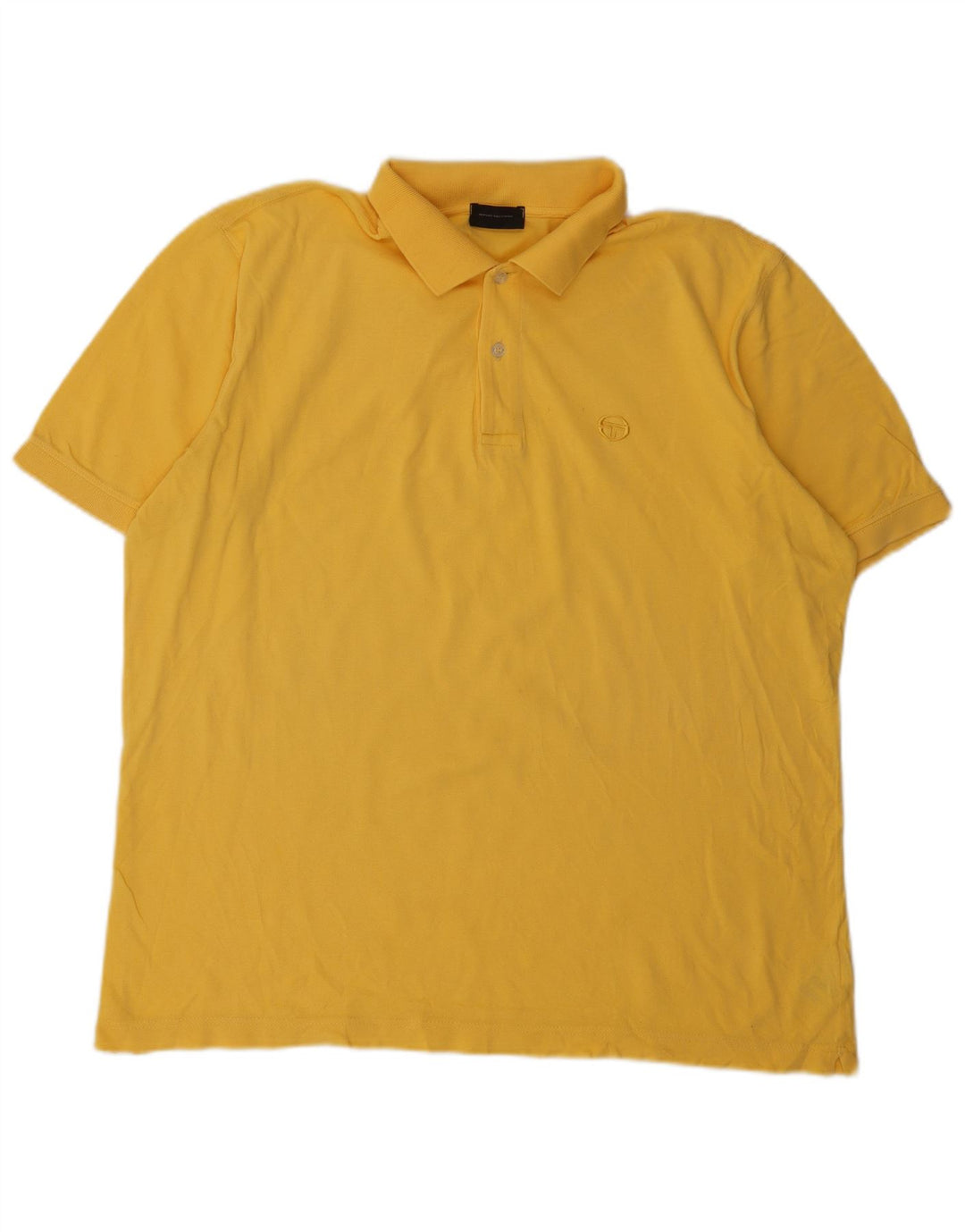 Camisa polo masculina Sergio Tacchini IT 52 grande algodão amarelo