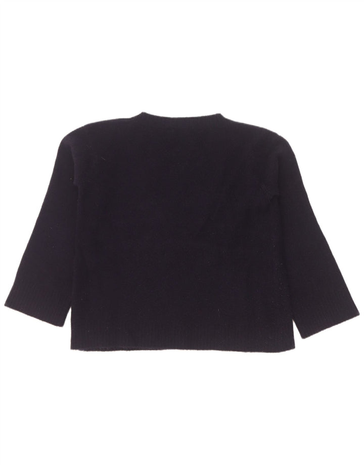 Suéter feminino Max Mara com gola canoa Reino Unido 16 grande azul marinho