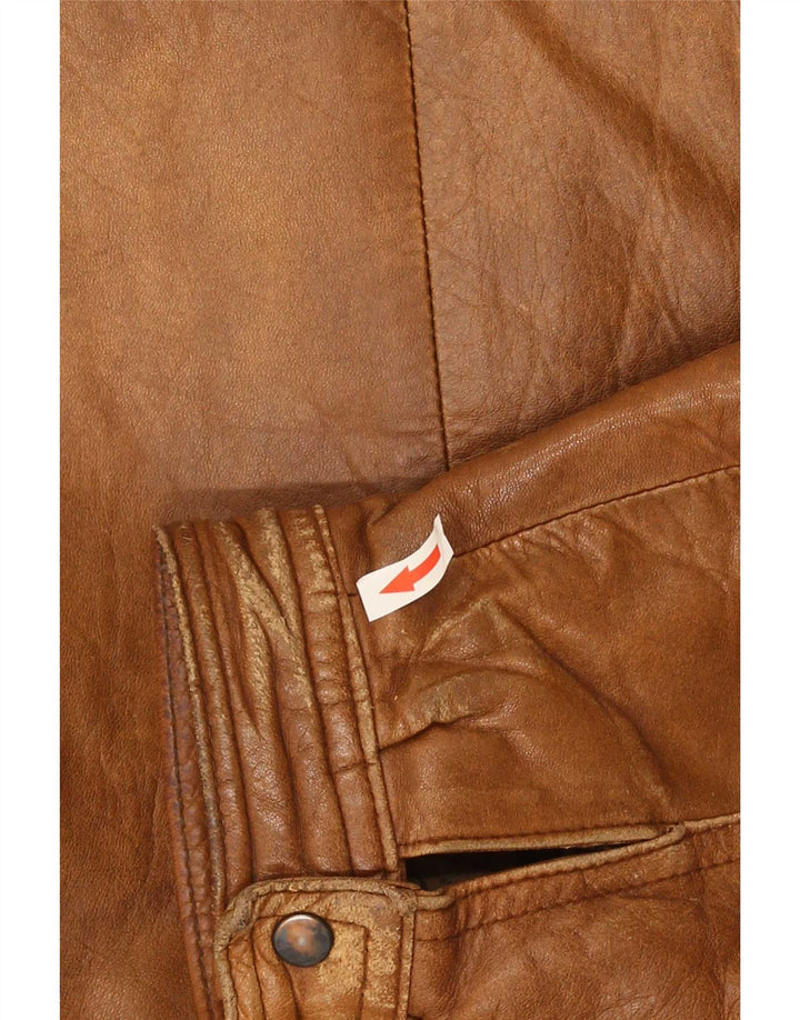 Jaqueta de couro masculina vintage IT 56 2XL marrom