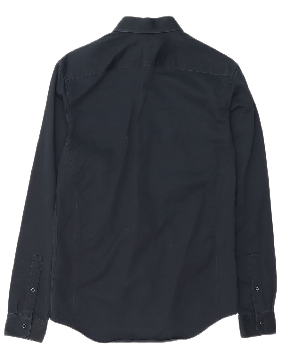 Camisa masculina Reiss pequena algodão azul marinho