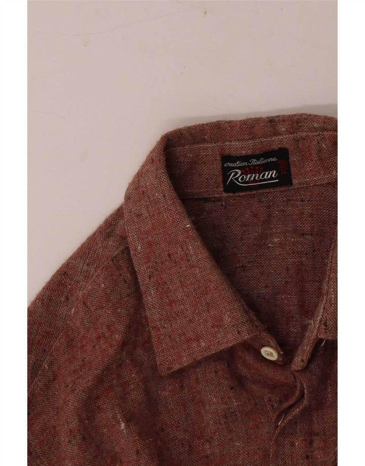 Camisa masculina romana tamanho 36 14 pequena vermelha manchada