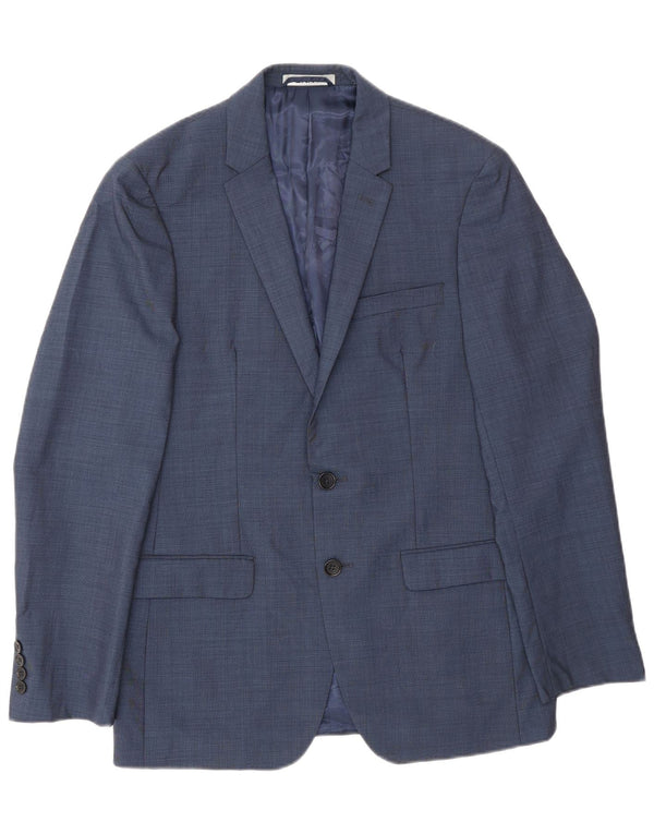 Jaqueta blazer masculina Dkny com 2 botões Reino Unido 38 azul marinho médio