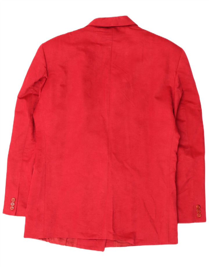 Jaqueta de blazer com peito duplo masculino vintage IT 52 XL poliéster vermelho