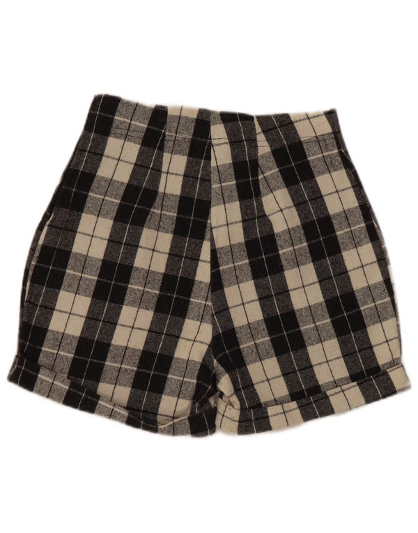 Phard Shorts feminino casual de cintura alta W24 XS preto xadrez de lã