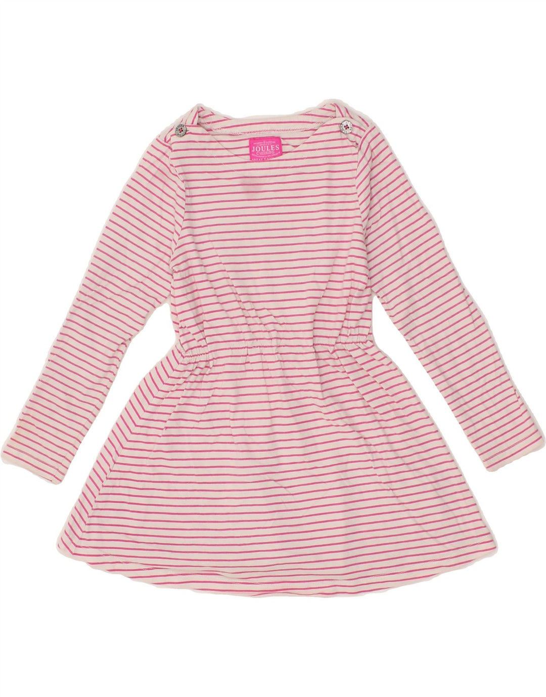 JOULES Baby Girls A-Line Dress 3-6 Months Pink Striped Cotton Vintage Joules and Second-Hand Joules from Messina Hembry 