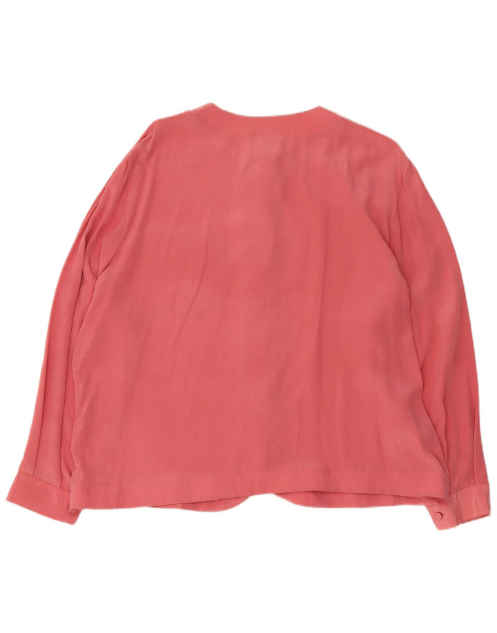 Andrea Mare blusa feminina oversized Reino Unido 14 seda rosa médio
