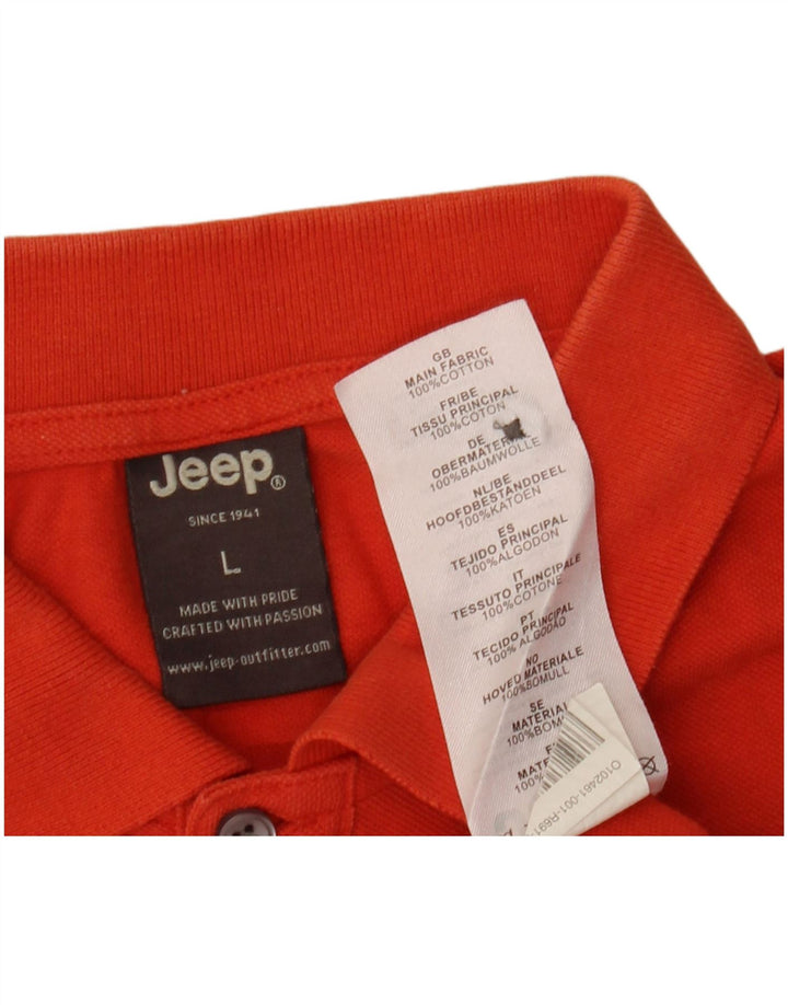 Camisa polo masculina Jeep grande algodão laranja