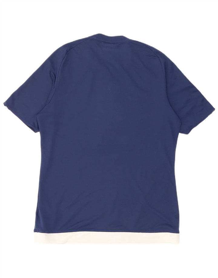 Adidas Masculino Climalite Camiseta Top Médio Azul Marinho Colorblock Poliéster