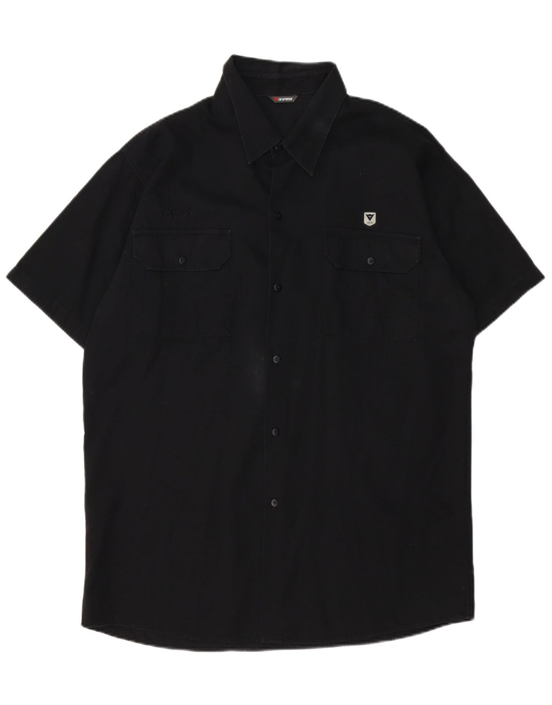Dainese Camisa masculina gráfica de manga curta grande algodão preto