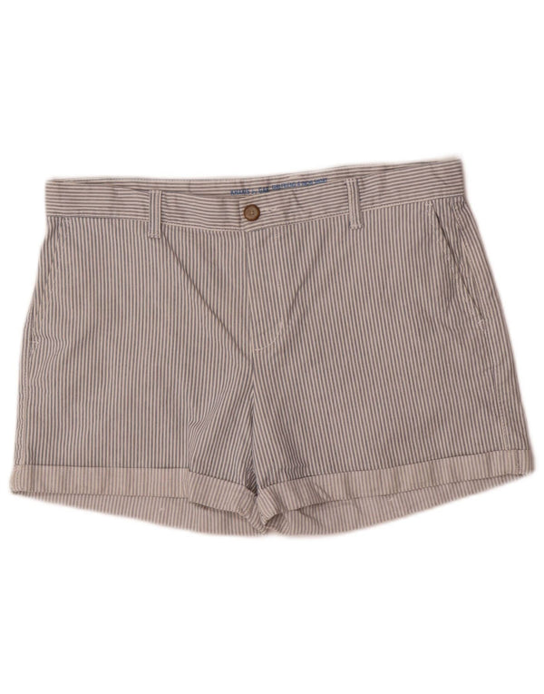 Shorts feminino Chino Girlfriend da Gap Reino Unido 14 grande W34 algodão listrado branco