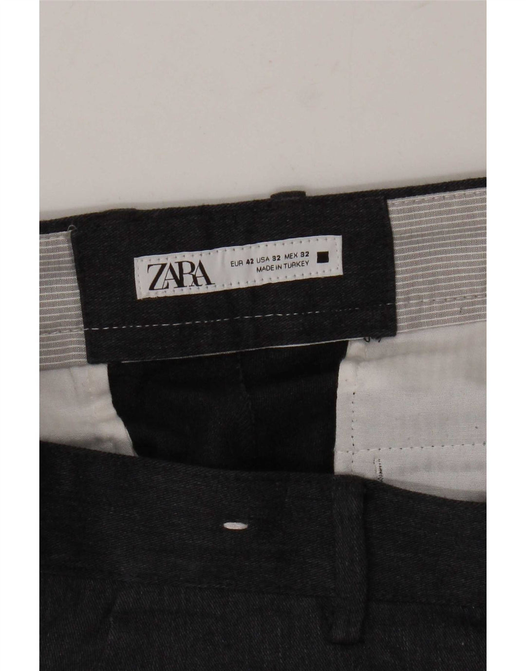 Zara Mens Slim Chino Calças EU 42 Grande W32 L32 Cinza