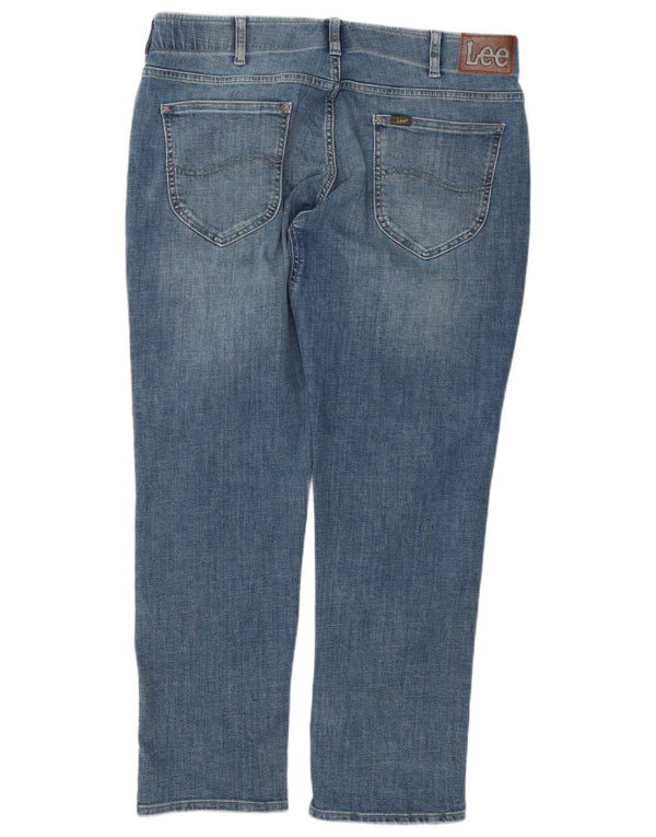 Lee Womens Extreme Motion Tapered Straight Jeans W36 L30 Azul Algodão
