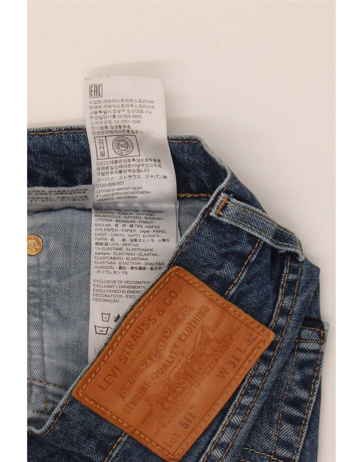 Calça Jeans Levis 511 Slim Masculina W31 L32 Azul Algodão