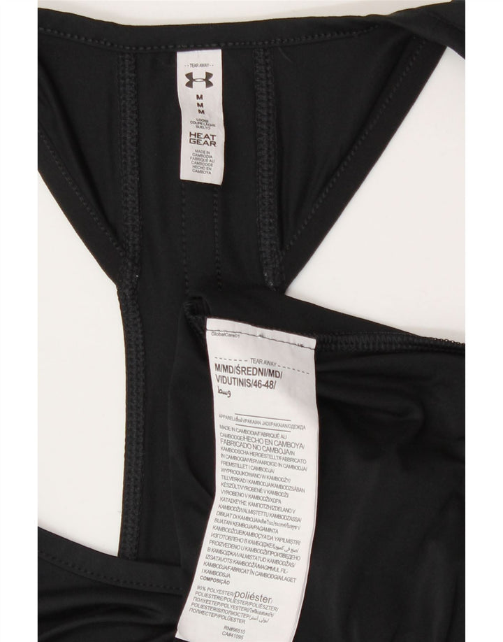 Under Armour Womens Heat Gear Graphic Vest Top UK 14 Médio Preto Poliéster