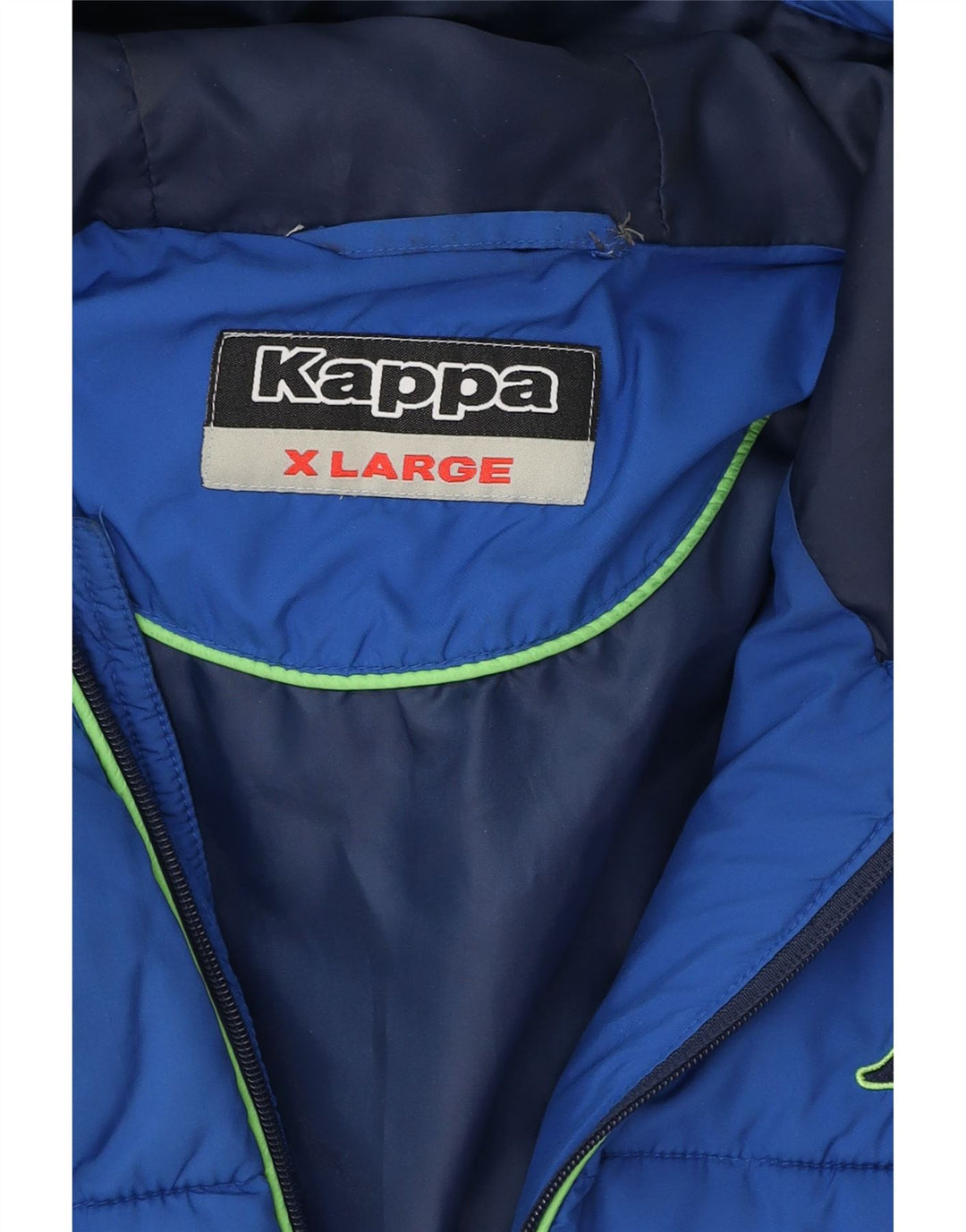 KAPPA Mens Hooded Padded Jacket UK 42 XL Blue Polyester Vintage Kappa and Second-Hand Kappa from Messina Hembry 