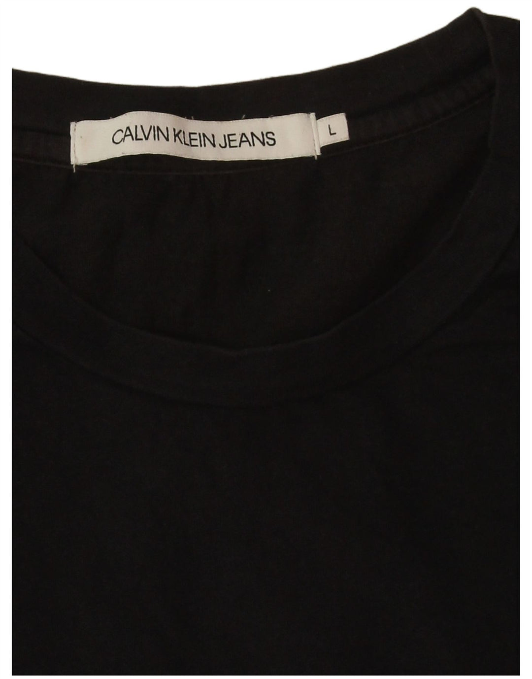 Calvin Klein Jeans Masculino Top gráfico manga comprida grande bloco colorido preto
