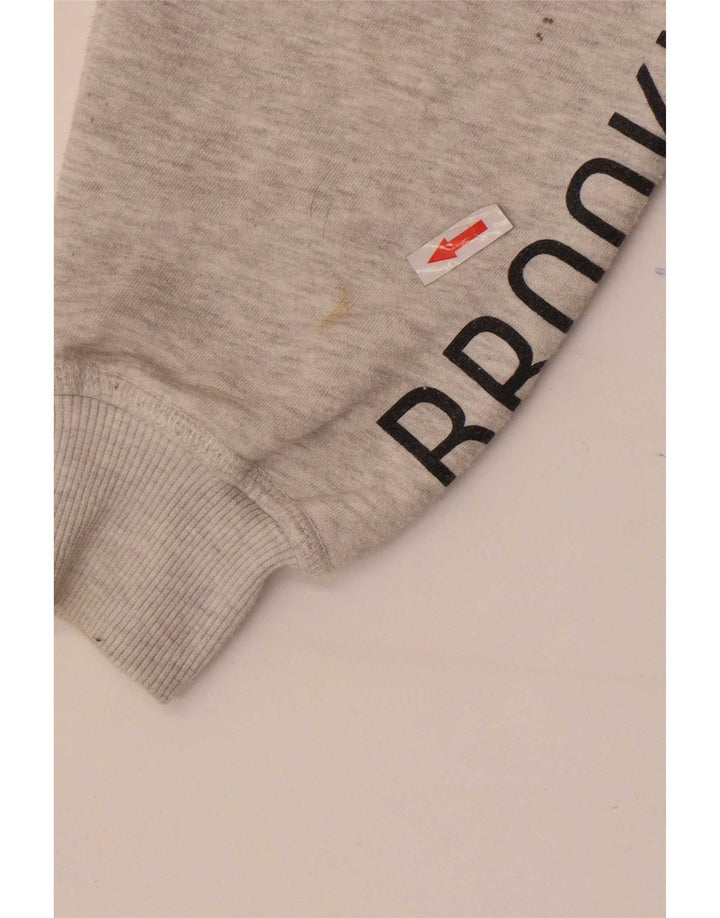 Suéter feminino com capuz e zíper pull & Bear Crop gráfico UK 10 pequeno cinza manchado