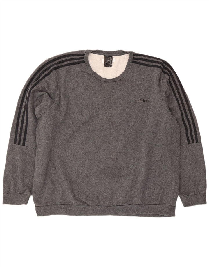 Adidas Mens Regular Fit Moletom Jumper 2XL Algodão Cinza