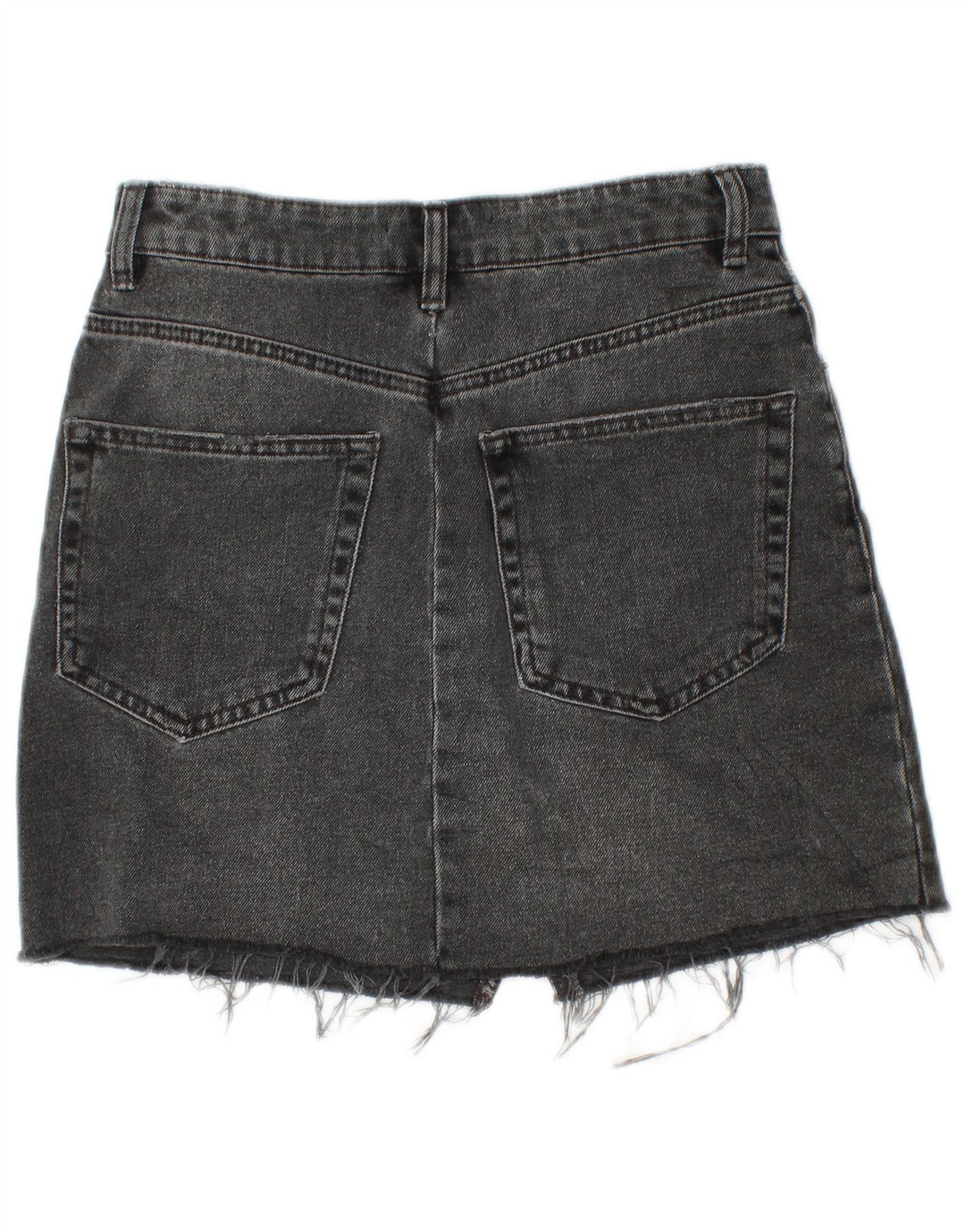 Mini saia jeans feminina Zara pequena W26 algodão preto