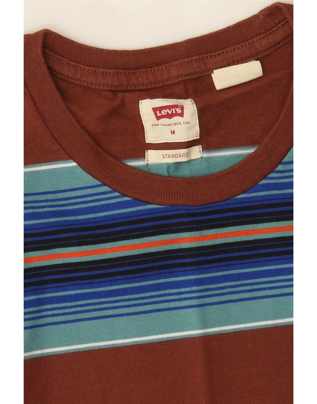 Camiseta masculina Levi's Standard Fit Top médio listrado marrom