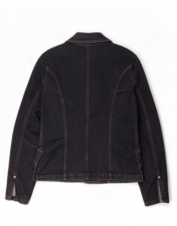 Trussardi Jeans Jaqueta blazer feminina de 3 botões IT 46 grande azul marinho