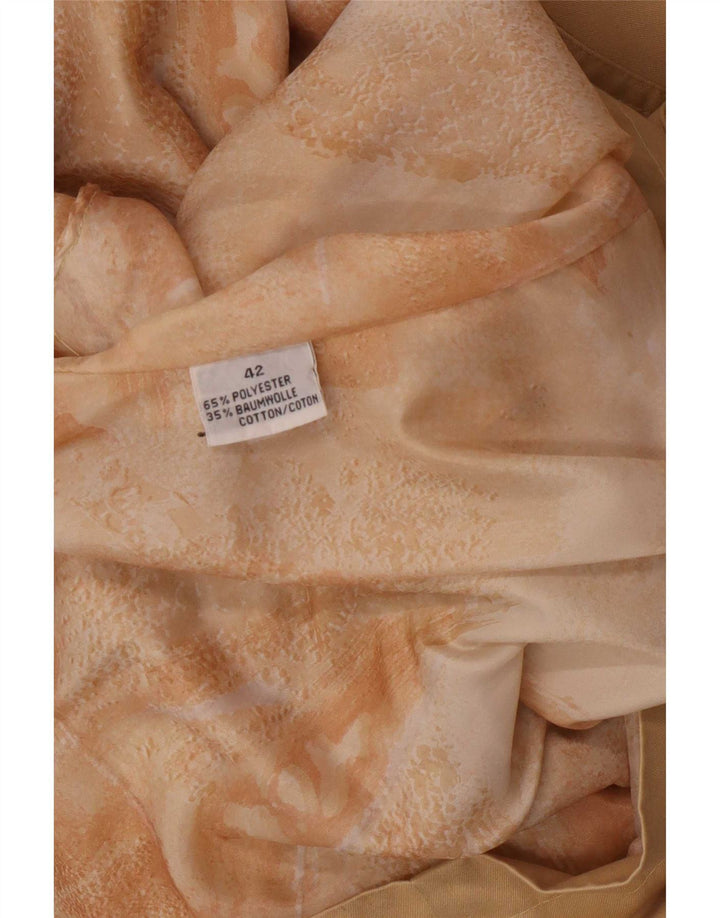 Jaqueta blazer feminina vintage com 3 botões, poliéster bege grande UE 42