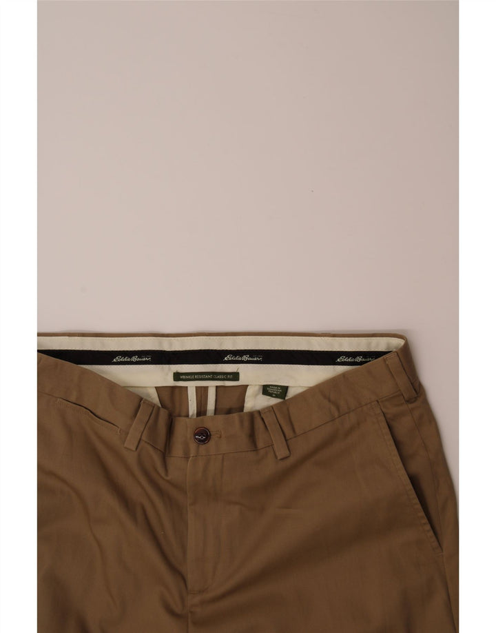 EDDIE BAUER Mens Classic Fit Straight Chino Trousers W36 L31 Beige Cotton Vintage Eddie Bauer and Second-Hand Eddie Bauer from Messina Hembry 