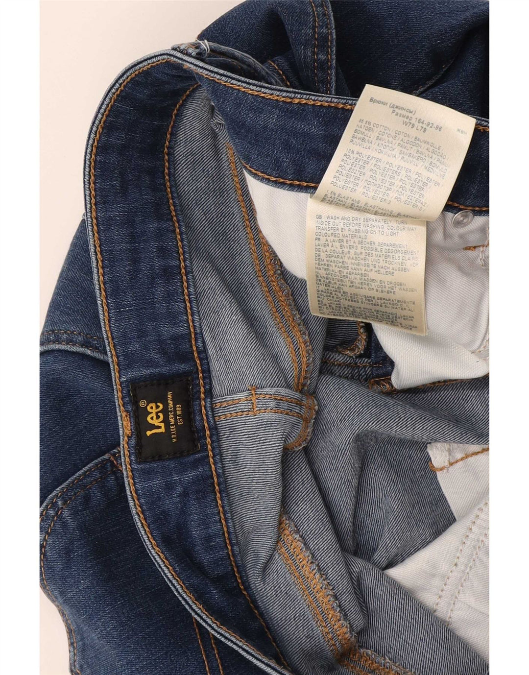 Lee Womens Marion Straight Jeans W31 L31 Azul Algodão