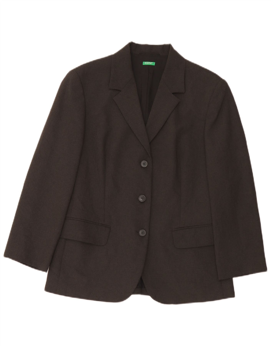 Jaqueta Blazer Feminina Benetton com 3 Botões IT 44 Poliéster Cinza Médio