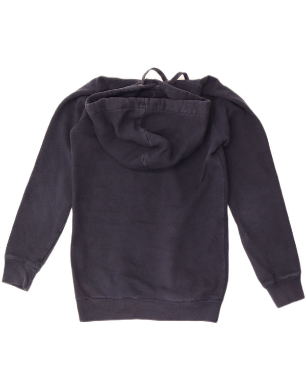 Jack Wills moletom feminino com capuz gráfico Reino Unido 6 XS azul marinho algodão
