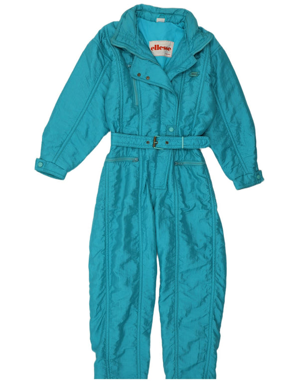 Macacão de esqui feminino Ellesse IT 46 grande azul nylon retrô