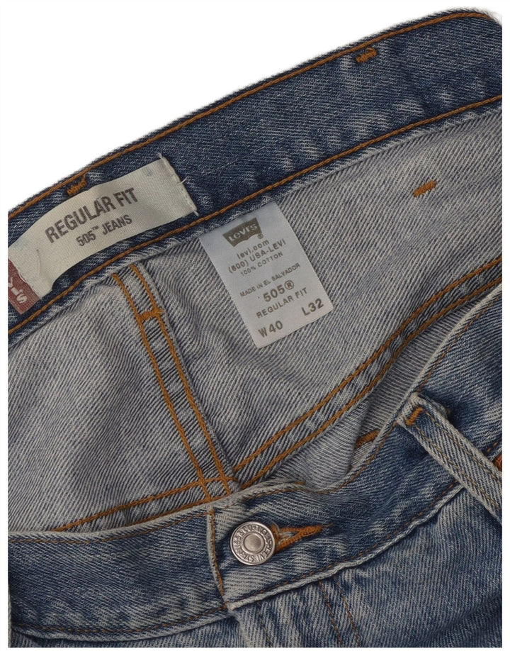 Calça jeans masculina Levi's 505 Regular Fit Straight W40 L32 Azul Algodão