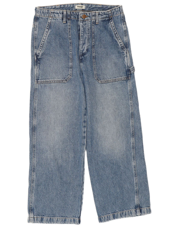 Wrangler feminino carpenter crop jeans reto W27 L25 algodão azul