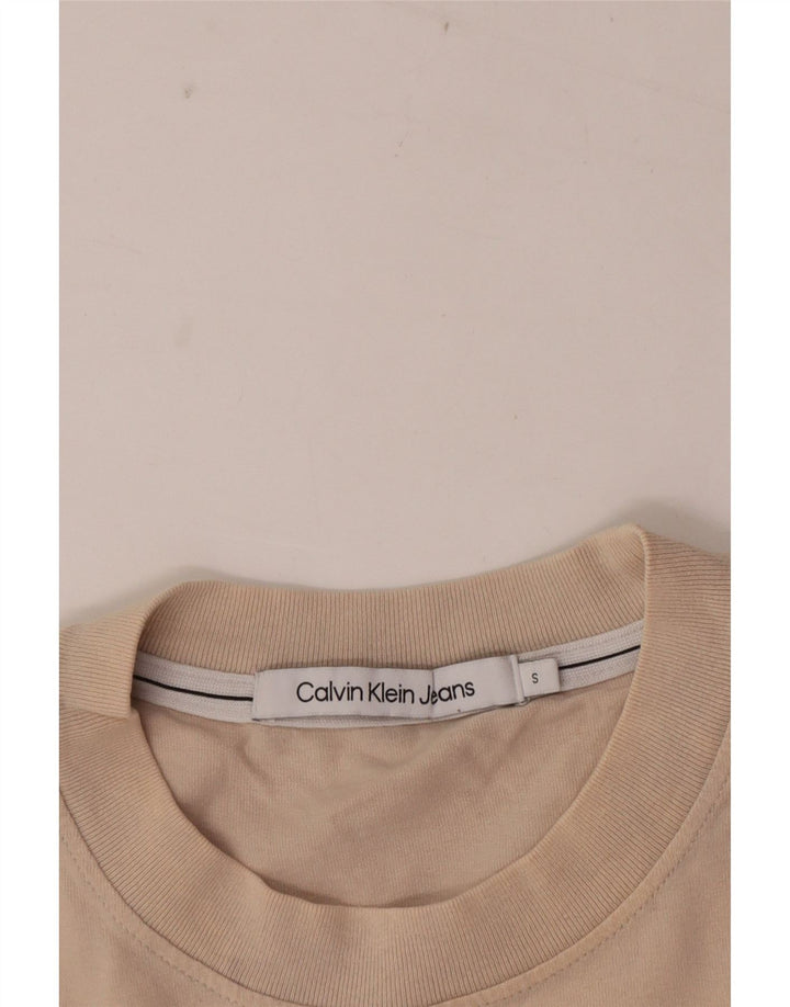 Camiseta masculina Calvin Klein Jeans pequena bege