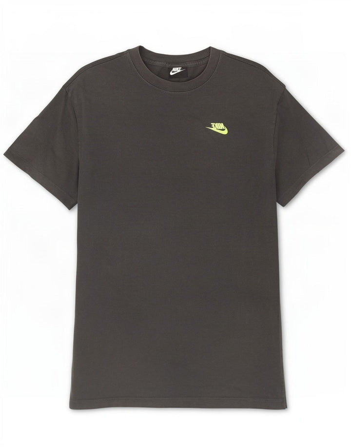 Camiseta Nike masculina gráfica Top algodão cinza médio