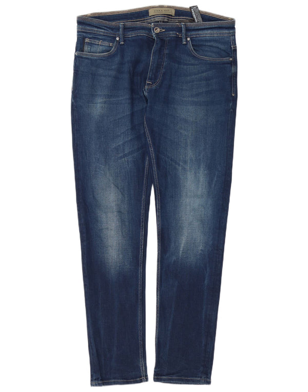 Zara Mens Skinny Jeans EU 44 Grande W34 L32 Azul Algodão