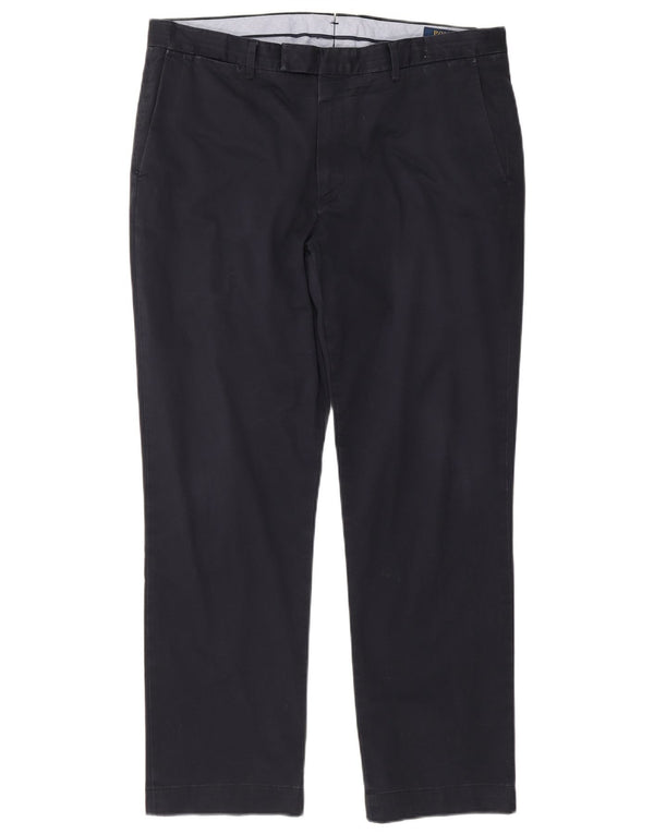 Calça masculina Polo Ralph Lauren de terno reto W36 L29 algodão azul marinho