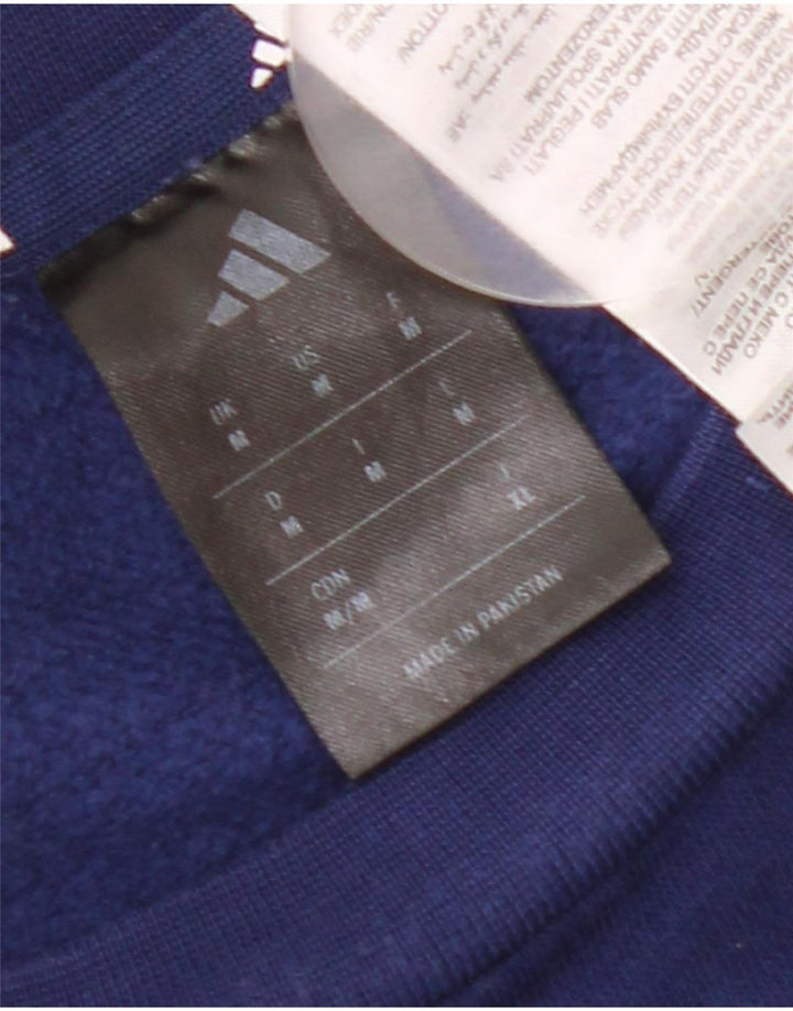 Adidas Mens Moletom Jumper Médio Azul Marinho Algodão