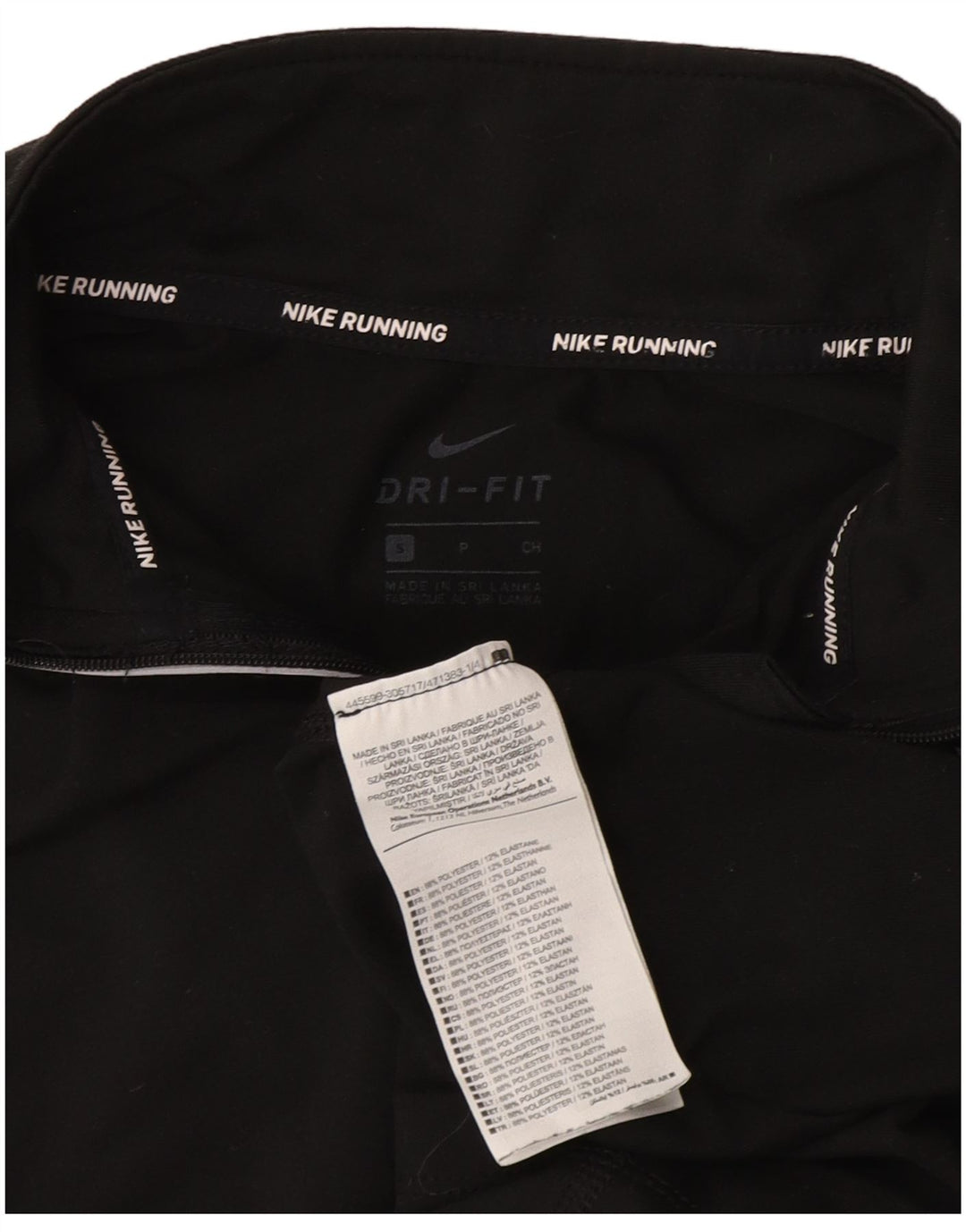 Nike Womens Dri Fit Zip Neck Pullover Treino Top Reino Unido 10 Pequeno Preto