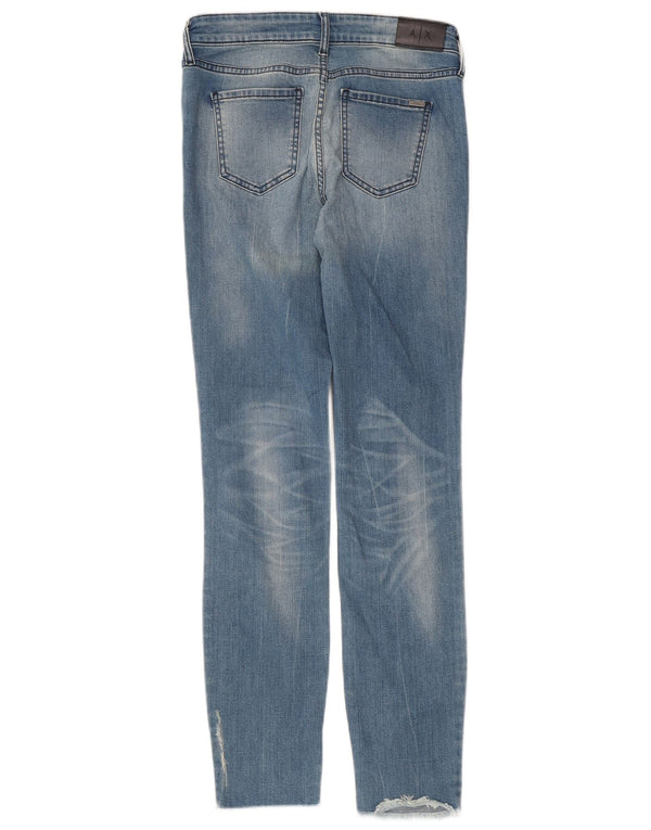 Calça jeans feminina Armani Exchange cintura baixa super skinny W28 L30 azul algodão