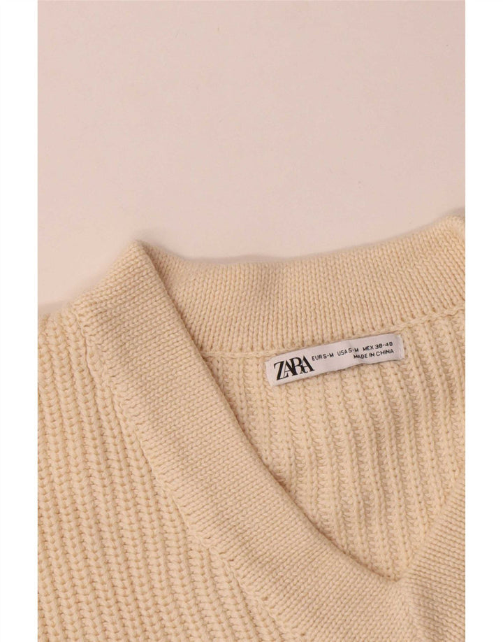 Regata masculina Zara com ajuste relaxado e algodão bege médio