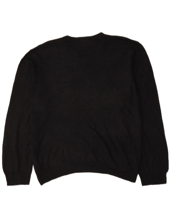 Suéter masculino Marks & Spencer com ajuste regular e decote em V 2XL acrílico preto