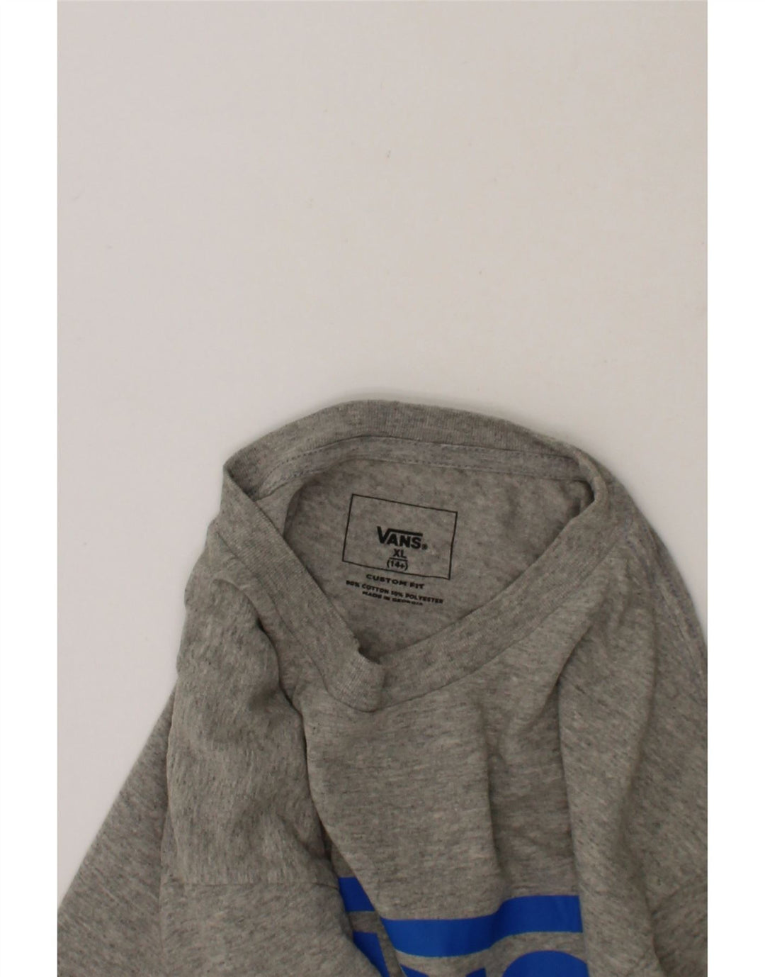 VANS Boys Graphic Top Long Sleeve 13-14 Years XL Grey Cotton Vintage Vans and Second-Hand Vans from Messina Hembry 