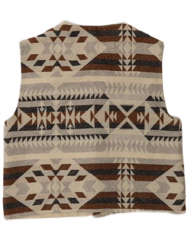 Suéter cardigã masculino vintage médio multicolorido geométrico asteca