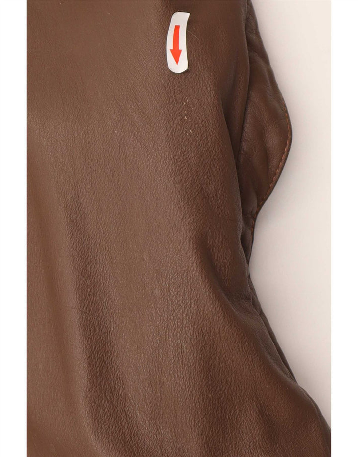 Jaqueta de couro militar masculina vintage IT 52 XL marrom
