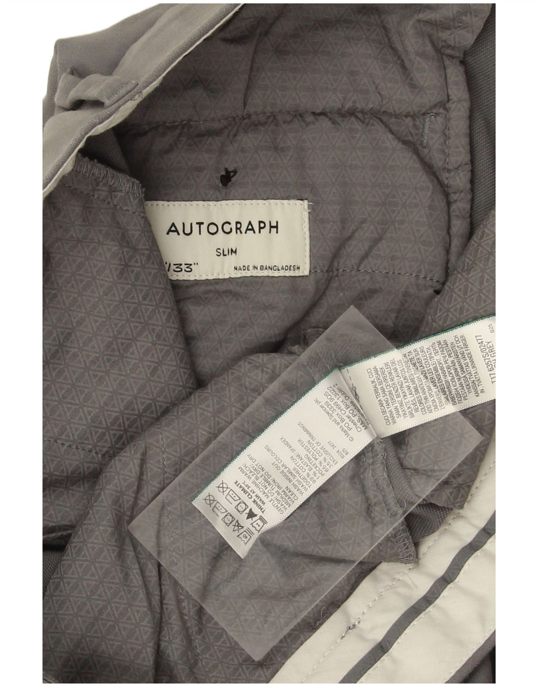 Calça chino masculina autograph slim da MARKS & SPENCER W32 L33 algodão cinza