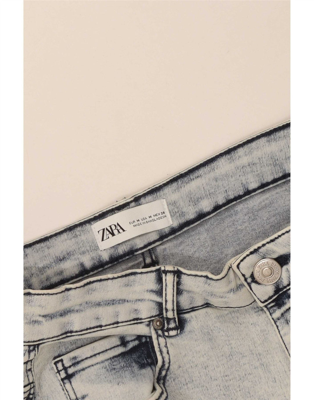 Saia jeans feminina Zara médio W28 azul